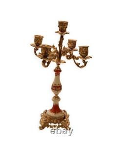 Superbe candélabre Français 4 branches bronze doré et porcelaine Napoleon III Superbe candélabre Français 4 branches bronze doré et porcelaine Napoleon III