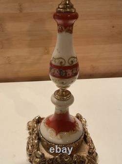 Superbe candélabre Français 4 branches bronze doré et porcelaine Napoleon III Superbe candélabre Français 4 branches bronze doré et porcelaine Napoleon III