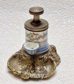 Superbe encrier à pompe signé Boquet XIXe siècle objet de collection