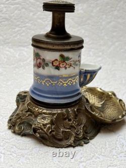 Superbe encrier à pompe signé Boquet XIXe siècle objet de collection