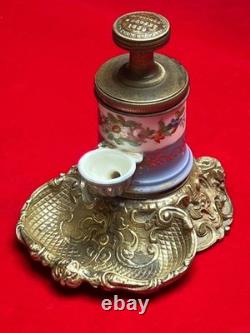 Superbe encrier à pompe signé Boquet XIXe siècle objet de collection