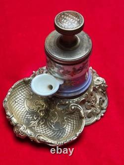 Superbe encrier à pompe signé Boquet XIXe siècle objet de collection