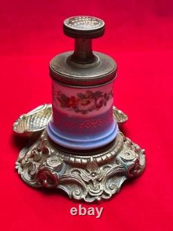 Superbe encrier à pompe signé Boquet XIXe siècle objet de collection