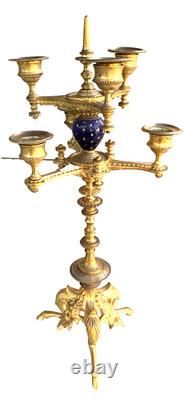 Superbe grand CHANDELIER centre de table bronze doré Napoléon III XIXè 6 bras