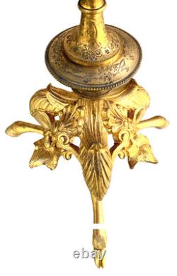Superbe grand CHANDELIER centre de table bronze doré Napoléon III XIXè 6 bras