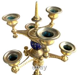 Superbe grand CHANDELIER centre de table bronze doré Napoléon III XIXè 6 bras