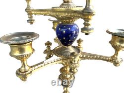 Superbe grand CHANDELIER centre de table bronze doré Napoléon III XIXè 6 bras