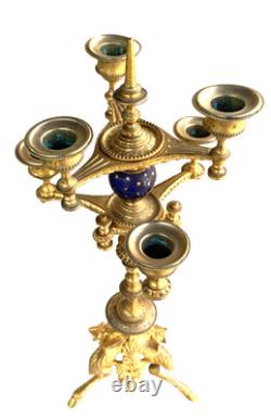 Superbe grand CHANDELIER centre de table bronze doré Napoléon III XIXè 6 bras