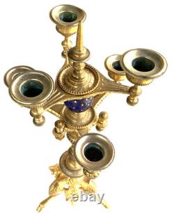 Superbe grand CHANDELIER centre de table bronze doré Napoléon III XIXè 6 bras