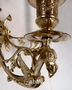 Superbe grande APPLIQUE bronze XIXème Napoléon III zoomorphe 3 branches