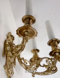 Superbe grande APPLIQUE bronze XIXème Napoléon III zoomorphe 3 branches