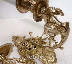 Superbe grande APPLIQUE bronze XIXème Napoléon III zoomorphe 3 branches