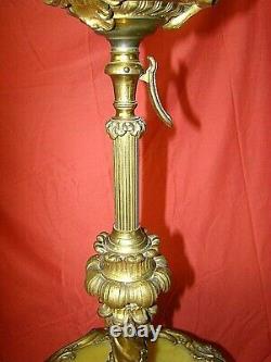 Superbe guéridon lampadaire en bronze massif et onyx époque Napoléon III (19ème)