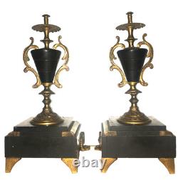 Superbe paire cassolettes en bronze et marbre Napoléon III