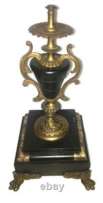 Superbe paire cassolettes en bronze et marbre Napoléon III