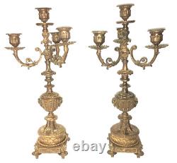 Superbe paire chandeliers bronze 19ème Napoléon III