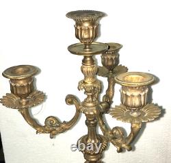 Superbe paire chandeliers bronze 19ème Napoléon III
