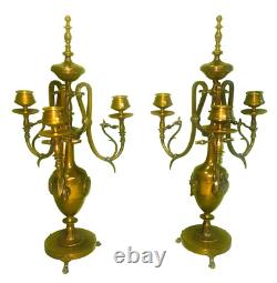 Superbe paire chandeliers orientaliste F. BARBEDIENNE Napoléon III