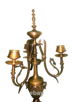 Superbe paire chandeliers orientaliste F. BARBEDIENNE Napoléon III