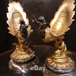 Superbe paire coupe en bronze doré style Napoléon III