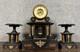 Superbe Pendule Triptyque De Notaire époque Napoléon Iii En Marbre Noir