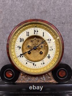 Superbe pendule triptyque de Notaire époque Napoléon III en marbre noir