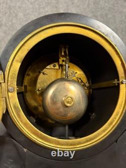 Superbe pendule triptyque de Notaire époque Napoléon III en marbre noir