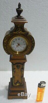 Superbe pendulette XIXè horloge de parquet miniature fonctionne clock pendule