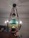 Suspension Napoléon Iii, Xix Siècle, Opaline Verte, 7 Lumières. Bon état