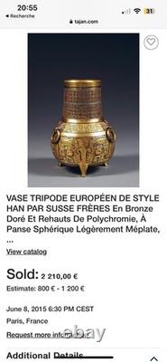 Susse Frères Fondeur Bronze Napoléon III Chine Han Chinoiserie Vase Chinois