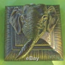 TETE D'ELEPHANT, Sonnette de table bronze de VIENNE, ELECTRIQUE FIN du XIXe