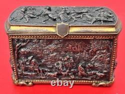 TRIEFUS & ETTLINGER Paris Box in 19th century gilded bronze carved, hallmarked