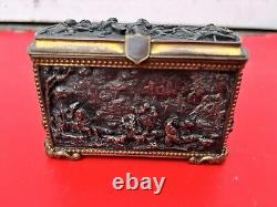 TRIEFUS & ETTLINGER Paris Box in 19th century gilded bronze carved, hallmarked