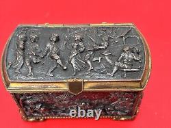 TRIEFUS & ETTLINGER Paris Box in 19th century gilded bronze carved, hallmarked