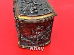 TRIEFUS & ETTLINGER Paris Box in 19th century gilded bronze carved, hallmarked