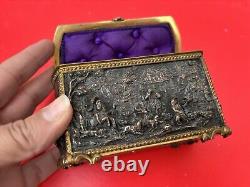 TRIEFUS & ETTLINGER Paris Box in 19th century gilded bronze carved, hallmarked