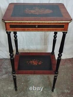 Table À Couture Style Napoléon Iii. Bois, Marqueterie De Bois, Bronze. France. 19è