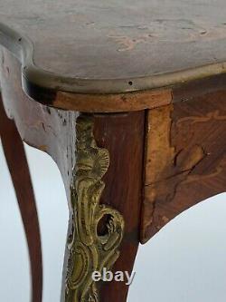 Table Bureau XIX Em Napoleon III Marqueterie Bronze Decor Floral L741