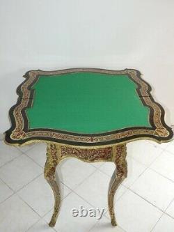 Table à jeu marqueterie BOULLE Napoléon III 19e siècle