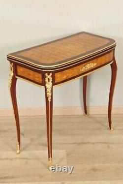 Table à jeux Napoléon III par François Linke marqueterie bronzes dorés