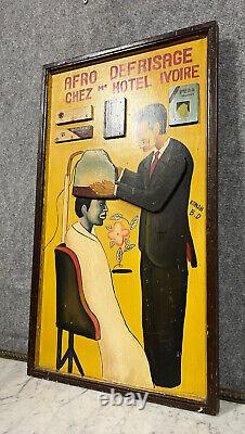 Tableau humoristique Vintage pour salon de coiffure vers 1970's