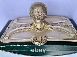 Tampon buvard à bascule bronze argenté Signé O. Lelièvre sculpt Susse Frères
