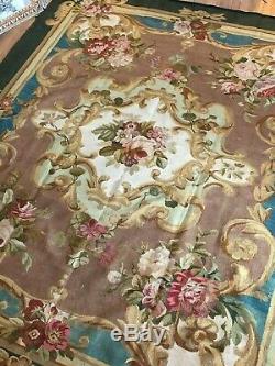 Tapis Aubusson Savonnerie Napoléon III de Style Louis XV Tapisserie Décor Floral