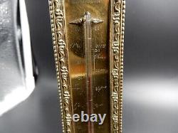 Thermomètre ancien graduation Réaumur et Celsius en bronze époque 1900