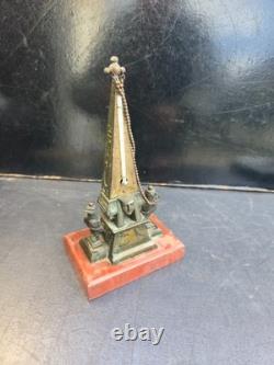 Thermometre decor egyptien bronze +marbre signe schwalb hermanos lima xixeme