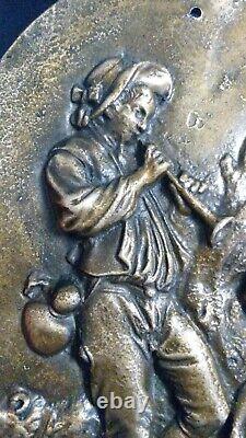 Tres Belle Plaque Decorative En Bronze France XIX Em Siecle