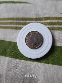 Tres Rare En Eta 1 centime Napoléon III 1853Ma Marseille Velours De Frape