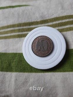 Tres Rare En Eta 1 centime Napoléon III 1853Ma Marseille Velours De Frape