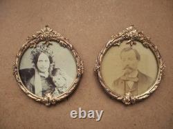 Très belle paire de cadres porte photos en bronze doré d'époque Napoléon III