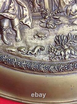 Très grande coupe fin 19° Bronze doré Les neuf muses Mythologie Grecque